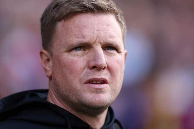 Newcastle United head coach Eddie Howe at Brentford last weekend.