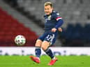 Newcastle United winger Ryan Fraser scored his second goal for Scotland in just four days. (Photo by ANDY BUCHANAN/AFP via Getty Images)
