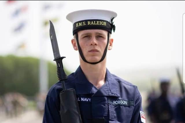 Luke Robson, 16 taking part in his pass out parade on Friday, May 22.