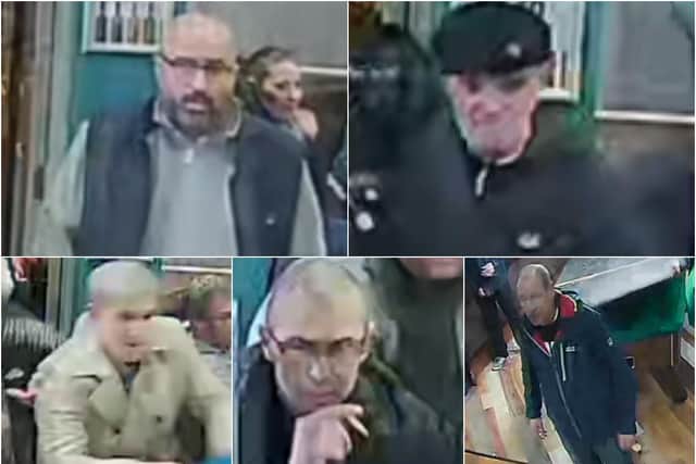Police are looking to speak to these five men after a fight at a Newcastle United v Burnley away game last year.