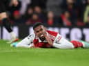 Gabriel of Arsenal during the Premier League match between Arsenal FC and Newcastle United at Emirates Stadium on January 03, 2023 in London, England. (Photo by Stuart MacFarlane/Arsenal FC via Getty Images)