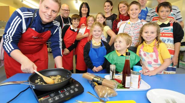 Pupils and parents from Bede Burn Primary School, Jarrow, worked with Sunderland AFC Foundation of Light's John Newton, left, during a ten week healthy eating course in 2014. Does this bring back happy memories?