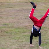 'Sorry mate, this is a walk-in centre... no cartwheels.'