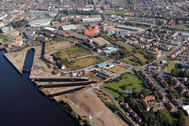 An aerial view of the site which is earmarked for an ambitious new development