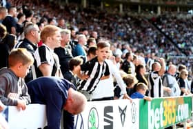 NEWCASTLE UPON TYNE, ENGLAND - AUGUST 28: Newcastle United fans react during the Premier League match between Newcastle United  and  Southampton at St. James Park on August 28, 2021 in Newcastle upon Tyne, England. (Photo by George Wood/Getty Images)