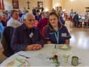 Admiral nurse Lauren Carter with Richard Bainbridge who's wife has Dementia at the fifth anniversary celebration of Hebburn Living with Dementia, at St.Aloysius Churc Hebburn, on Monday.