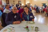 Admiral nurse Lauren Carter with Richard Bainbridge who's wife has Dementia at the fifth anniversary celebration of Hebburn Living with Dementia, at St.Aloysius Churc Hebburn, on Monday.