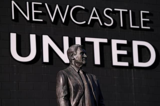 The Sir Bobby Robson statue outside St James's Park.
