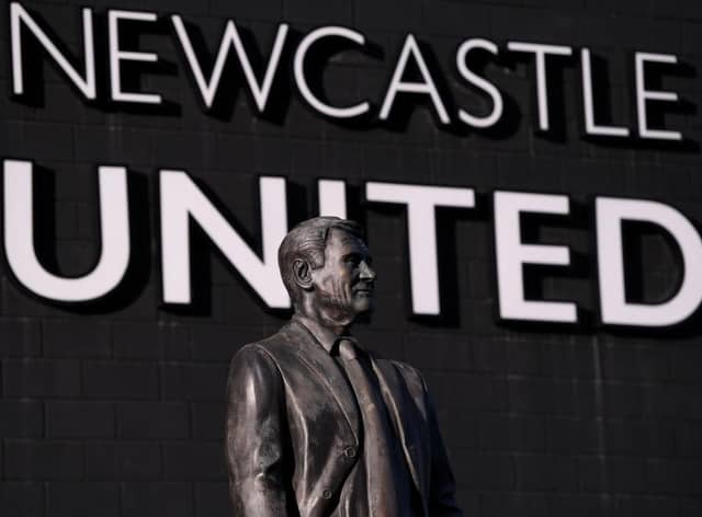 The Sir Bobby Robson statue outside St James's Park.
