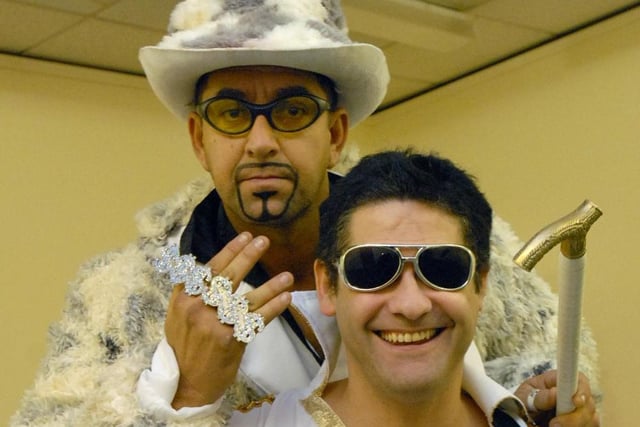 Darren Palmer was dressed as Elvis and was joined by Brian Houshby as Ali G for a gig at The Office in 2008.
