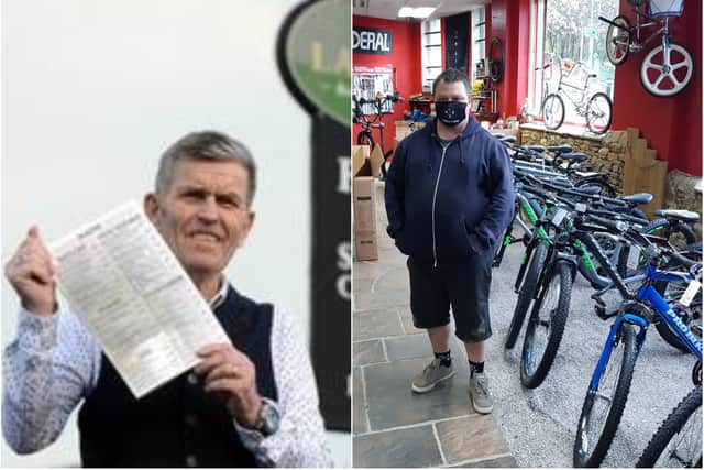 Carl Mowatt, manager of the Lakeside Inn (left); from Conway Cycles' John Morris (right)