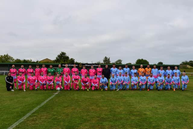 Team Chloe and Team Liam ahead of the charity football match.