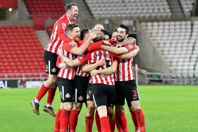 Sunderland celebrate their penalty shootout win