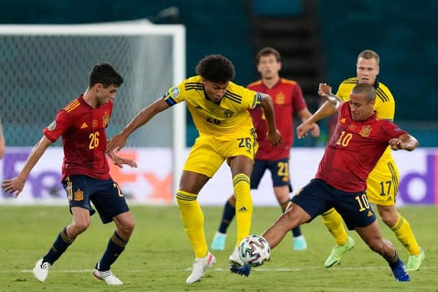 Sweden midfielder Jens Cajuste is linked with Newcastle United. (Photo by THANASSIS STAVRAKIS/POOL/AFP via Getty Images)