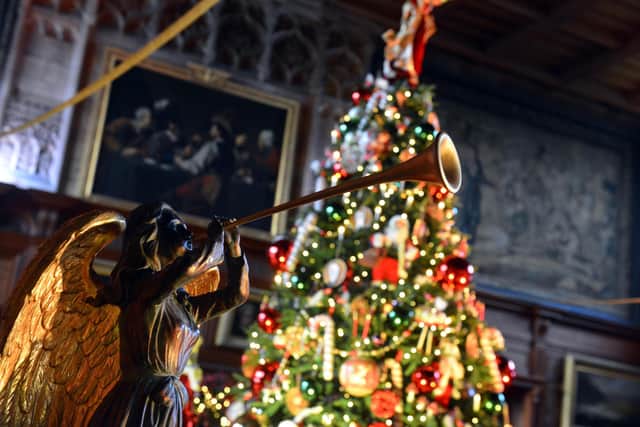 There's 4 giant trees at the castle for Saints & Angels