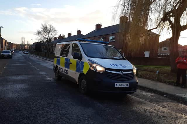 Police on the scene in Hebburn following the incident.