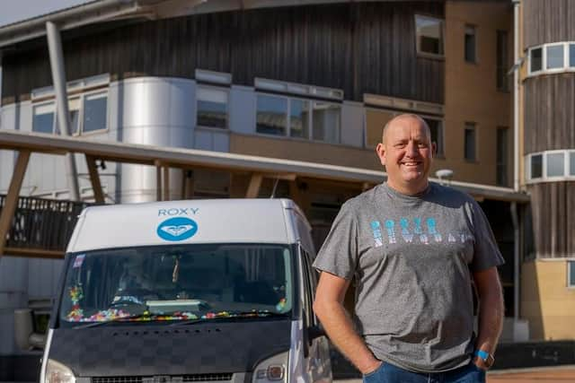 Ex-soldier and University of Sunderland student Andrew Marshall who is travelling around the coast of England to raise funds to mark World Mental Health Day.