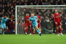 Jonjo Shelvey scored Newcastle United's only goal at Anfield in December (Photo by Andrew Powell/Liverpool FC via Getty Images)