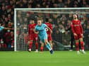 Jonjo Shelvey scored Newcastle United's only goal at Anfield in December (Photo by Andrew Powell/Liverpool FC via Getty Images)