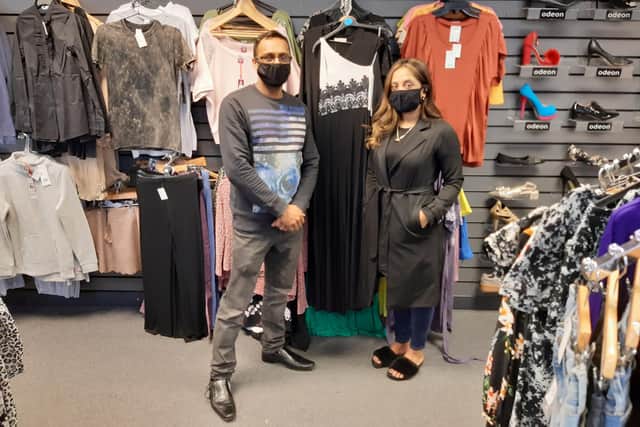 Kaz Chowdhury (left) and Syeda Khatun (right) at The Outlet clothes shop