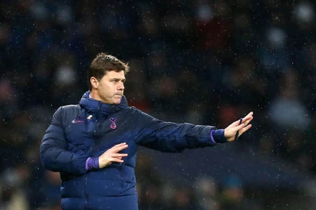 Tottenham Hotspur's Argentinian head coach Mauricio Pochettino gestures during the English Premier League football match between Tottenham Hotspur and Sheffield United at Tottenham Hotspur Stadium in London, on November 9, 2019.