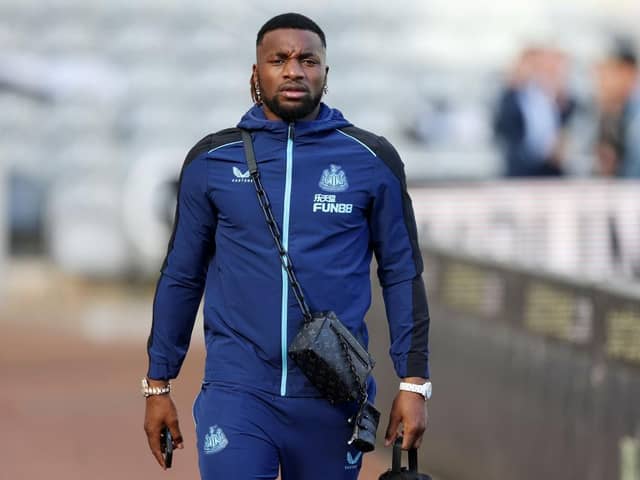 Newcastle United's Allan Saint-Maximin arrives at St James's Park.