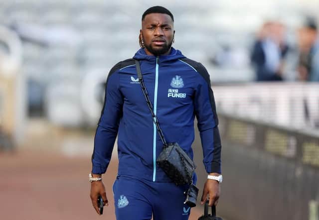 Newcastle United's Allan Saint-Maximin arrives at St James's Park.