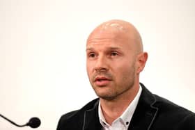 LONDON, ENGLAND - MAY 8: Danny Mills speaks during the FA Chairman's England Commission Press Conference at Wembley Stadium.(Photo by Tom Dulat/Getty Images)