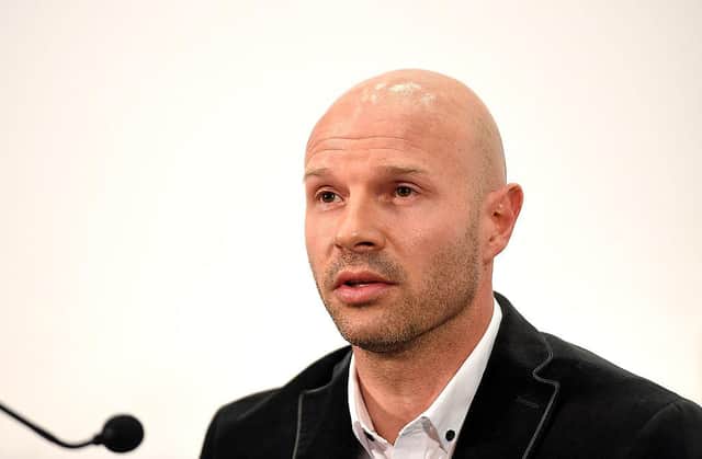 LONDON, ENGLAND - MAY 8: Danny Mills speaks during the FA Chairman's England Commission Press Conference at Wembley Stadium.(Photo by Tom Dulat/Getty Images)
