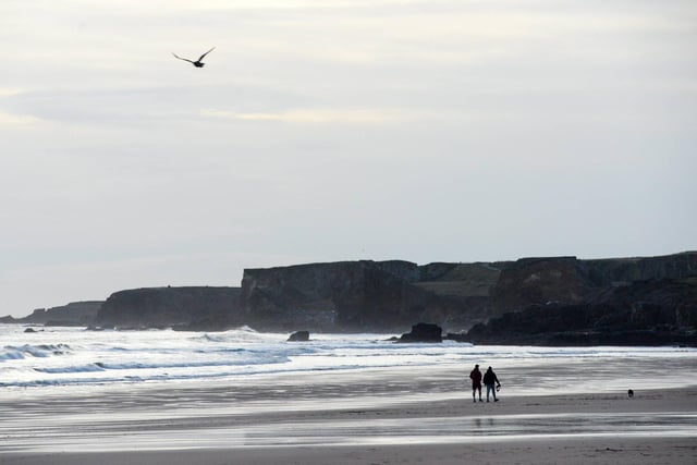 Enjoying Christmas morning on Sandhaven Beach in South Shields. Pictures by North News.:Enjoying Christmas morning on Sandhaven Beach in South Shields