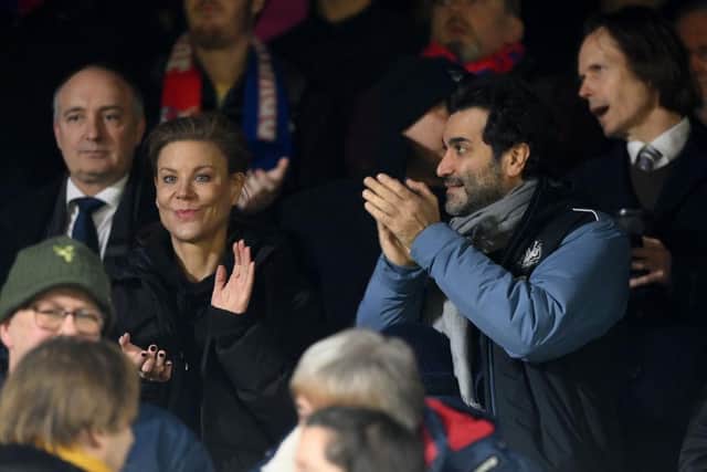 Newcastle United co-owners Amanda Staveley and Mehrdad Ghodoussi at Selhurst Park last weekend.