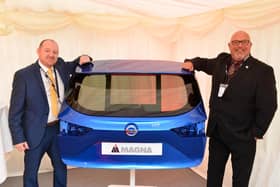 Sunderland City Council Leader Coun Graeme Miller (right) with General Manager of Magna Tony Park at the official opening of the factory.