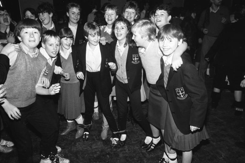 It's a three-legged disco at Washington School in December 1986. Remember this?