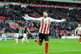 Leon Dajaku celebrates his early goal at the Stadium of Light