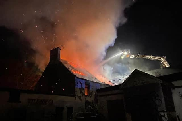 An aerial ladder platform from Sunderland's Marley Park Fire Station was needed to bring the blaze under control.