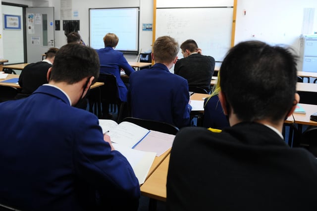 At St Joseph's Catholic Academy there were a total of 74 exclusions and suspensions in 2020/21. There were zero permanent exclusions at a rate of zero pupils per 100 students and 74 suspensions at a rate of 6.4 pupils per 100 students.

 Picture: Michael Gillen. - general image of a classroom scene.