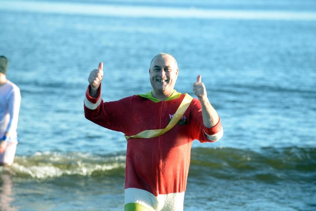 Fundraiser is all smiles as he supports a good cause at the Boxing Day Dip