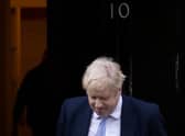 Boris Johnson leaves 10 Downing Street after receiving a version of Sue Gray's reporter. Picture: Dan Kitwood/Getty Images.