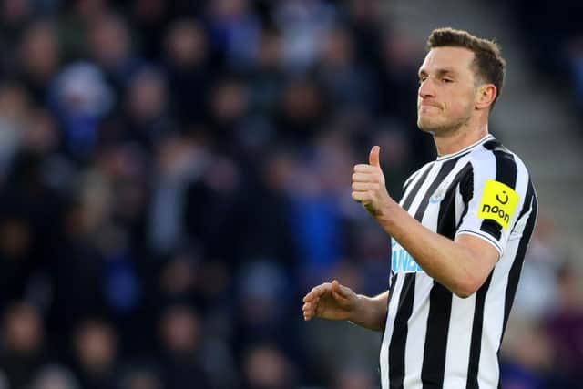 Chris Wood during the Premier League match between Leicester City and Newcastle United at The King Power Stadium.