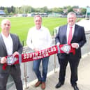 (From left to right) CFS Managing Director Darren Carlisle, South Shields FC Business Development Manager Colin Docherty and CEFO Group Chief Financial Officer David Williams.