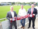 (From left to right) CFS Managing Director Darren Carlisle, South Shields FC Business Development Manager Colin Docherty and CEFO Group Chief Financial Officer David Williams.