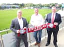 (From left to right) CFS Managing Director Darren Carlisle, South Shields FC Business Development Manager Colin Docherty and CEFO Group Chief Financial Officer David Williams.