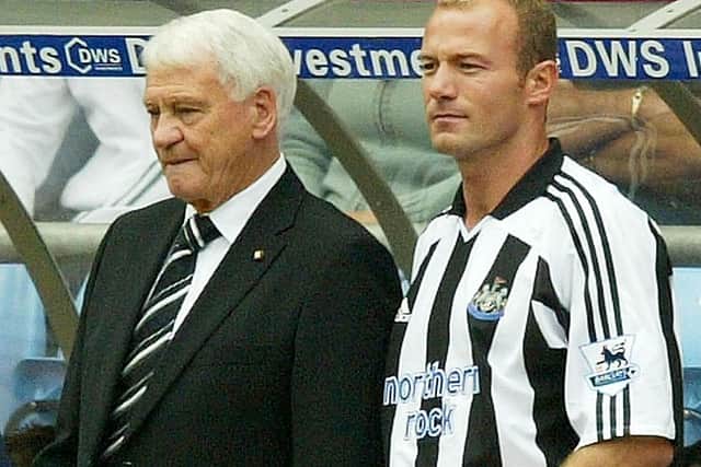 Newcastle United manager Sir Bobby Robson and No.9 Alan Shearer in 2004.