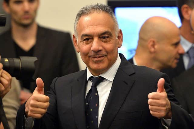 AS Roma's president James Pallotta poses before to present the Rome's new stadium project during a press conference on March 26, 2014 in Rome.