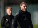 NEWCASTLE UPON TYNE, ENGLAND - DECEMBER 14: Jeff Hendrick smiles during a Newcastle United Training Session at the Newcastle United Training Centre on December 14, 2020 in Newcastle upon Tyne, England. (Photo by Serena Taylor/Newcastle United via Getty Images)