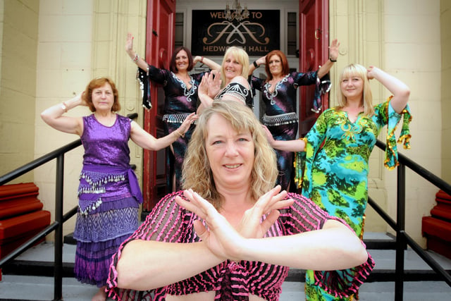 Kay Taylor with members of her belly dance classes at Hedworth Hall in 2011.
