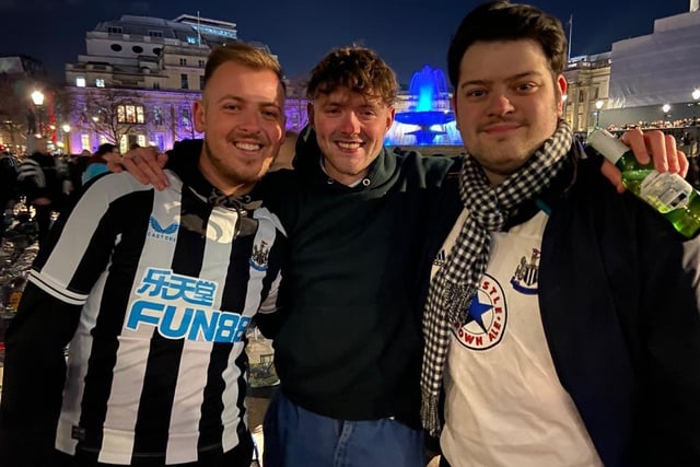 Newcastle United fans at Trafalgar Square
