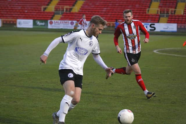 Greg Olley in action for Gateshead, picture by Emilio Andres Leal Kirtley.