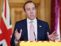 Matt Hancock during a Downing Street briefing.