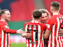 Grant Leadbitter celebrates Sunderland's win the Papa John's Trophy